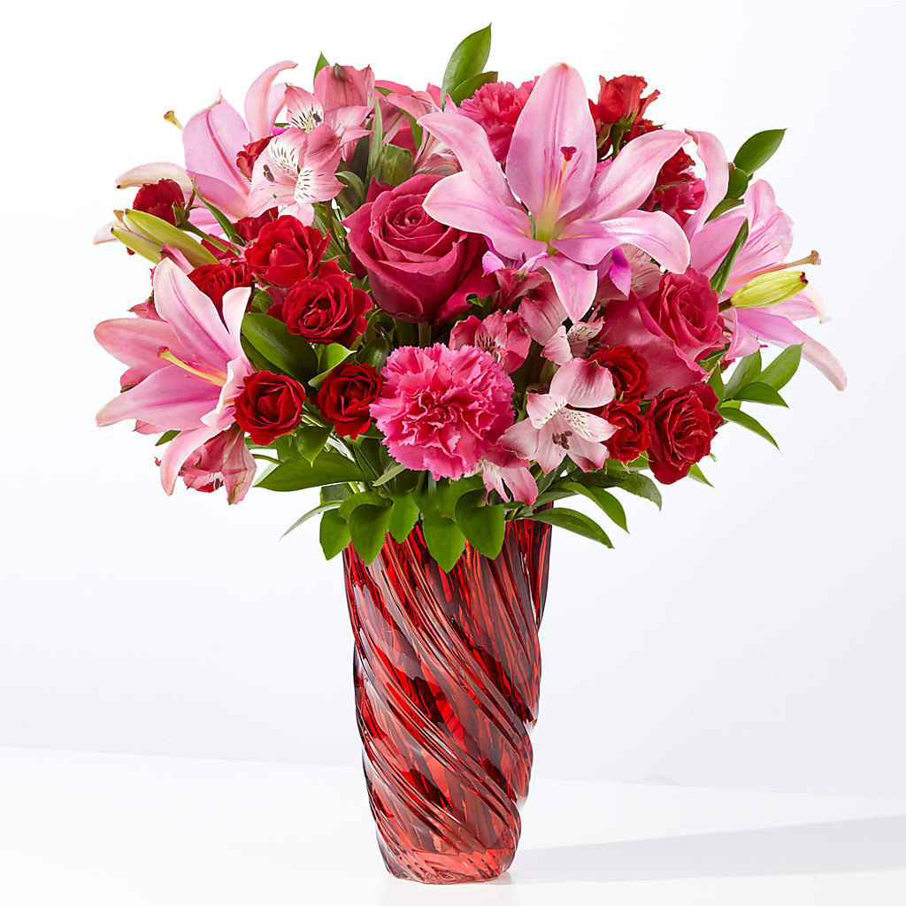 In Love Bouquet with Luxe Swirl Vase – Aaa Florists, San Bernardino CA